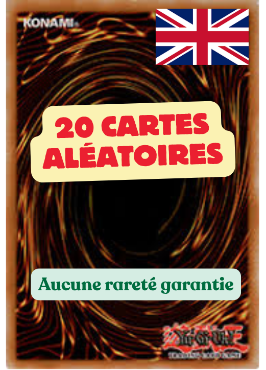 Pack de 20 cartes aléatoire anglaises Yu-Gi-Oh!
